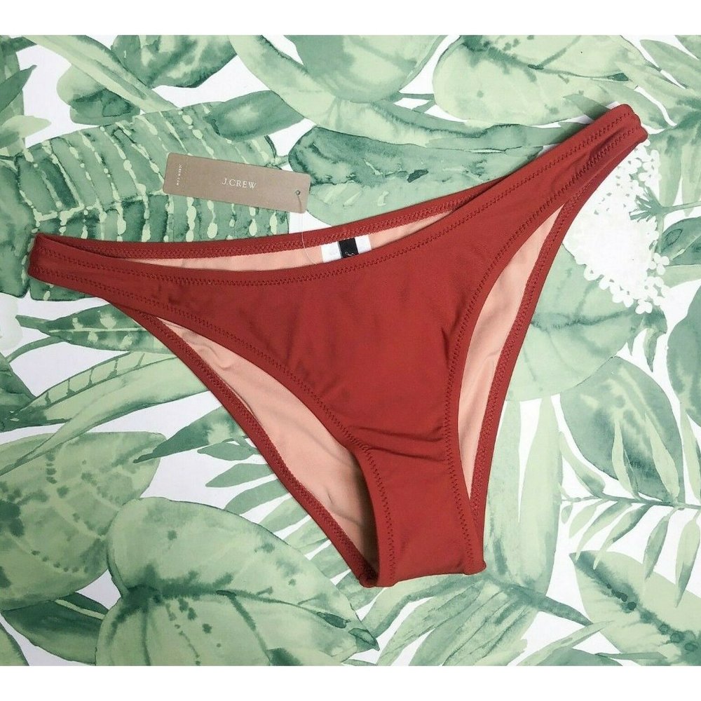 NWT J. CREW 1989 high-leg bikini bottom swim rust J3557 RRE NEW pick your size
